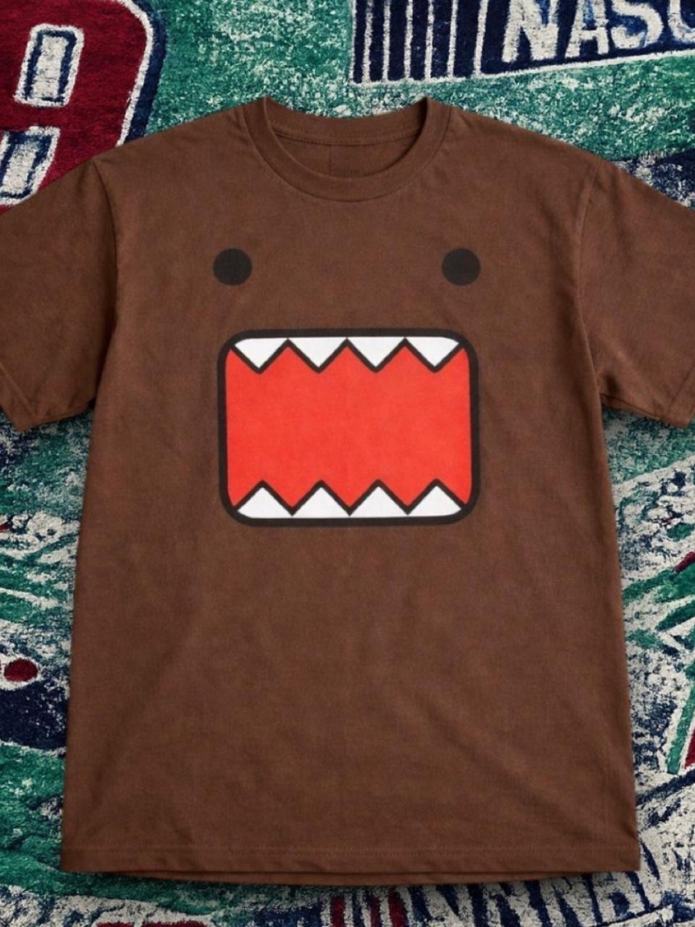 Gildan Brown Graphic Dom Face Tee with Red Mouth